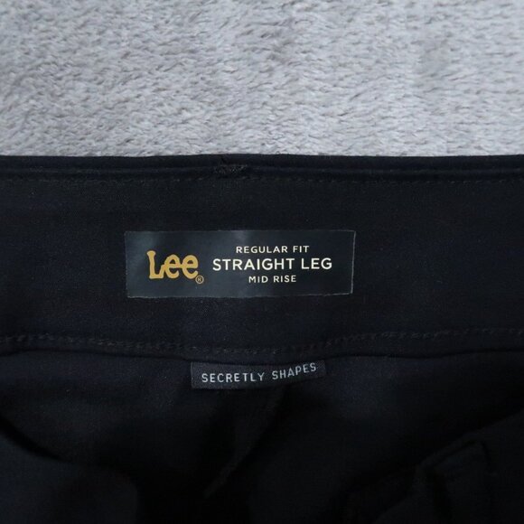 Lee Pants Women 14 Black Straight Secretly Shapes Trousers Business Casual - Picture 8 of 14